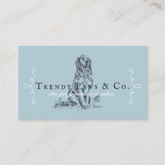 Classy Boutique Style Pet Salon Golden Retriever Visitekaartje (Voorkant)