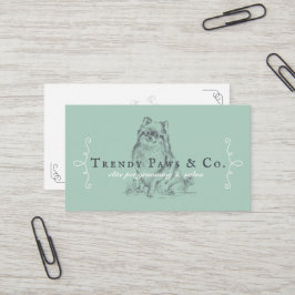 Classy Boutique Style Pet Salon Pommerse Hond Visitekaartje