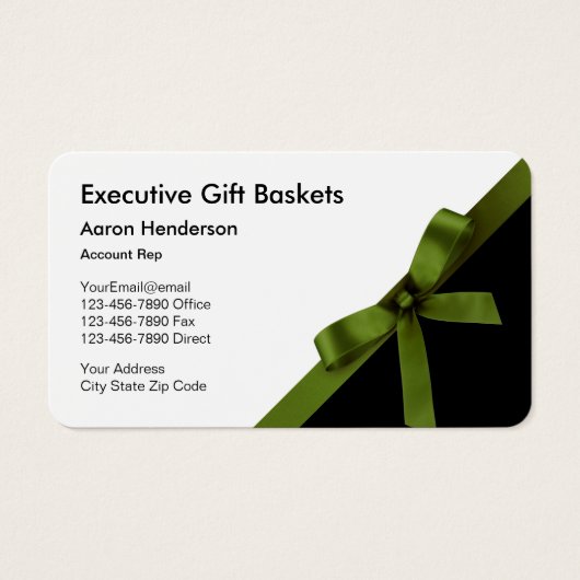 Classy Bow Executive geschenkmand Visitekaartjes (Voorkant)