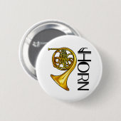 Classy Brass French Horn Button (Voorkant /achterkant)