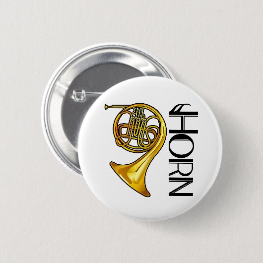 Classy Brass French Horn Button (Voorkant /achterkant)