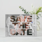 Classy Bridal Shoe Diamond Heart Sapphire Wedding Save The Date (Staand voorkant)