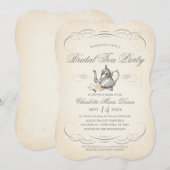 Classy  Bridal Tea Party | VRIJGEZELLENFEEST Kaart (Voorkant / Achterkant)