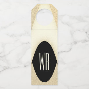 Classy Brown en Gold Modern Monogrammed Design Flessenhanger
