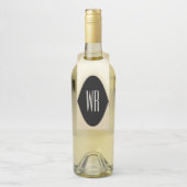 Classy Brown en Gold Modern Monogrammed Design Flessenhanger (Op fles)