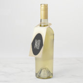 Classy Brown en Gold Modern Monogrammed Design Flessenhanger (Schuin)