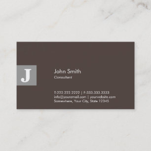 Classy Brown Monogram Consultant Visitekaartje