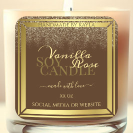 Classy Brown Product Packaging Labels Gold Lijst