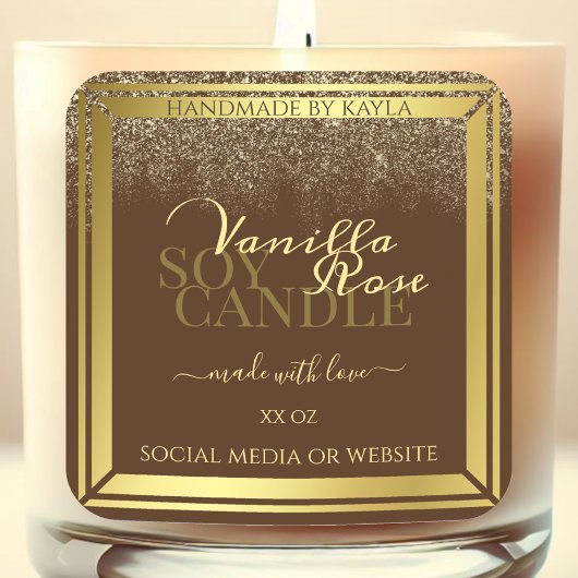 Classy Brown Product Packaging Labels Gold Lijst