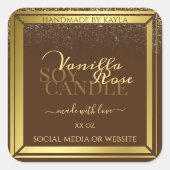 Classy Brown Product Packaging Labels Gold Lijst (Voorkant)