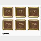 Classy Brown Product Packaging Labels Gold Lijst (Vel)