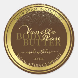 Classy Brown Product Packaging Labels Gold Lijst