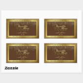 Classy Brown Product Packaging Labels Gold Lijst (Vel)