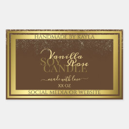Classy Brown Product Packaging Labels Gold Lijst