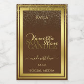 Classy Brown Product Packaging Labels Gold Lijst Voedselcontainer Etiket (Enkel label)