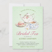 Classy Bruids High Tea Floral Theepot Bloom Pastel Kaart (Voorkant)