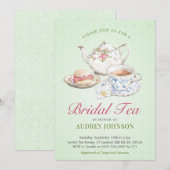 Classy Bruids High Tea Floral Theepot Bloom Pastel Kaart (Voorkant / Achterkant)