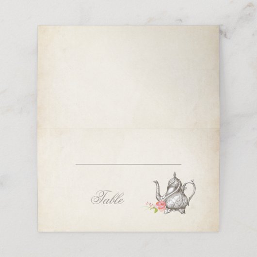 Classy  bruids Tea Party Place Cards Plaatskaartje (Buitenkant ongevouwen)
