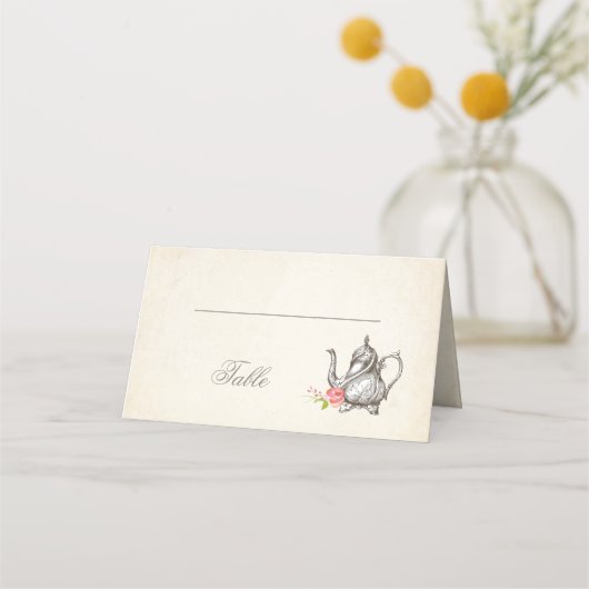 Classy  bruids Tea Party Place Cards Plaatskaartje (Voorkant)