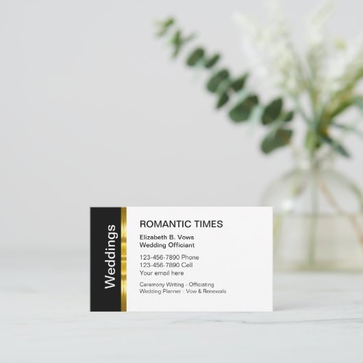 Classy bruiloft ambtenaar Upscale Visitekaartjes (Staand voorkant)