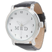 Classy bruiloft horloges met aangepaste monogram (Gekanteld)