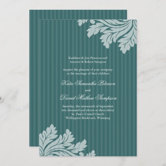 Classy  bruiloft kaart (Voorkant / Achterkant)