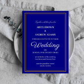 Classy bruiloft Navy Blue uitnodigingskaart Kaart