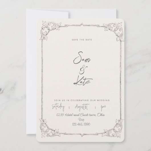 Classy bruiloft uitnodiging (Voorkant)