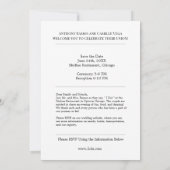 Classy bruiloft uitnodiging op maat met foto (Achterkant)