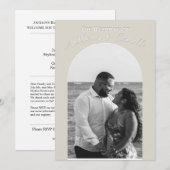 Classy bruiloft uitnodiging op maat met foto (Voorkant / Achterkant)