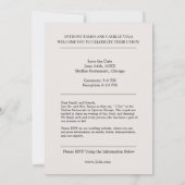 Classy bruiloft uitnodiging op maat met foto (Achterkant)