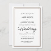 Classy bruiloft witte uitnodigingskaart kaart (Voorkant)