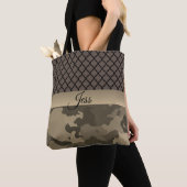 Classy bruin camo Gepersonaliseerd Tote Bag (Dichtbij)