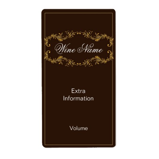 Classy bruin wijnlabel etiket (Voorkant)