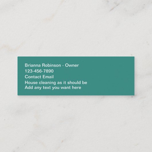 Classy Budget Huis Schoonmaak Visitekaartjes (Achterkant)