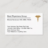 Classy Budget Medisch Arts Visitekaartjes (Voorkant)