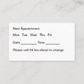 Classy Budget Tandarts Afspraak Visitekaartjes (Achterkant)