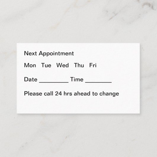 Classy Budget Tandarts Afspraak Visitekaartjes (Achterkant)