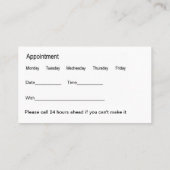 Classy Budget Tandarts Afspraak Visitekaartjes (Achterkant)