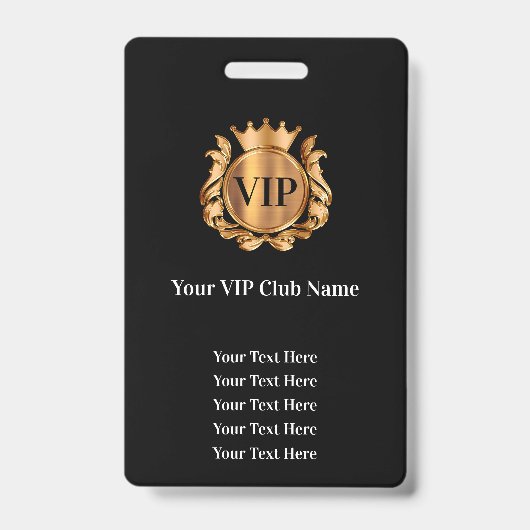 Classy Bulk Budget VIP Club Lidmaatschap Badges (Voorzijde)