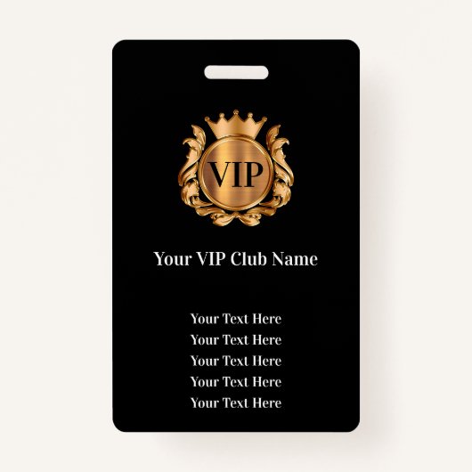 Classy Bulk Budget VIP Club Lidmaatschap Badges (Voorkant)