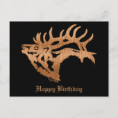 Classy Bull Elk Wood Silhouette Briefkaart (Voorkant)