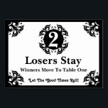 Classy Bunco Table Card #2 Kaart<br><div class="desc">De klasachtige tafelkaart zal een elegante aanraking aan uw bruiloft, herdenking, fundraiser, dans, seminar, afspraak, diner, bedrijf, bedrijf, afstuderen, pensionering, douche, luncheon, Bunco-avond of andere speciale gebeurtenis geven. De grootte van de doopvont, de doopvontstijl en de doopvontkleur kunnen worden veranderd om uw eigen kleurenthema te passen. Voeg uw eigen datum,...</div>