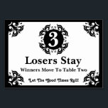 Classy Bunco Table Card #3 Kaart<br><div class="desc">De klasachtige tafelkaart zal een elegante aanraking aan uw bruiloft, herdenking, fundraiser, dans, seminar, afspraak, diner, bedrijf, bedrijf, afstuderen, pensionering, douche, luncheon, Bunco-avond of andere speciale gebeurtenis geven. De grootte van de doopvont, de doopvontstijl en de doopvontkleur kunnen worden veranderd om uw eigen kleurenthema te passen. Voeg uw eigen datum,...</div>