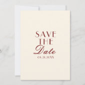 Classy Burgundy Cream Fancy Old Money Wedding Save The Date (Voorkant)