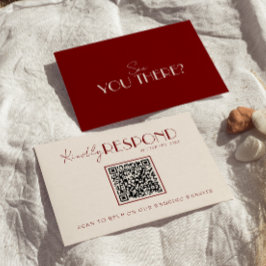 Classy Burgundy Ivory Old Money Timeless Wedding RSVP Kaartje