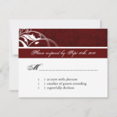 Classy Burgundy RSVP CARDS Kaartje (Achterkant)