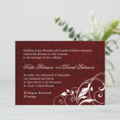 Classy Burgundy Wedding Invitation Kaart (Staand voorkant)