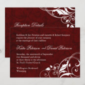 Classy Burgundy Wedding Invitation Kaart (Voorkant / Achterkant)