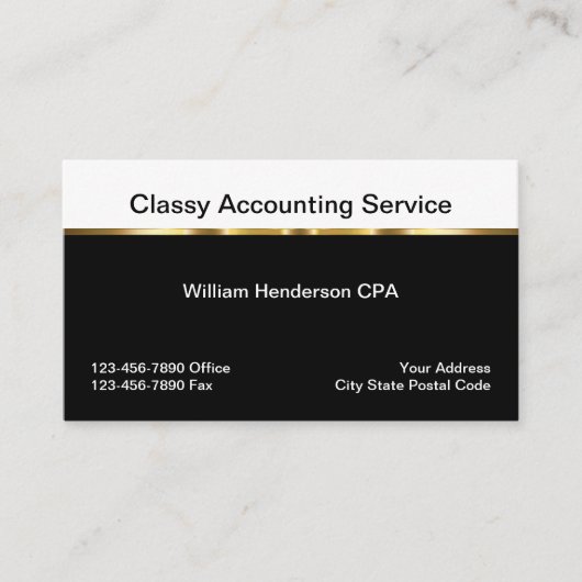 Classy Business Accountant Visitekaartje (Voorkant)